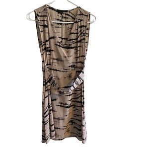 AllSaints Ille Pink Black Silk Tie Dye Sleeveless Dress Size 2